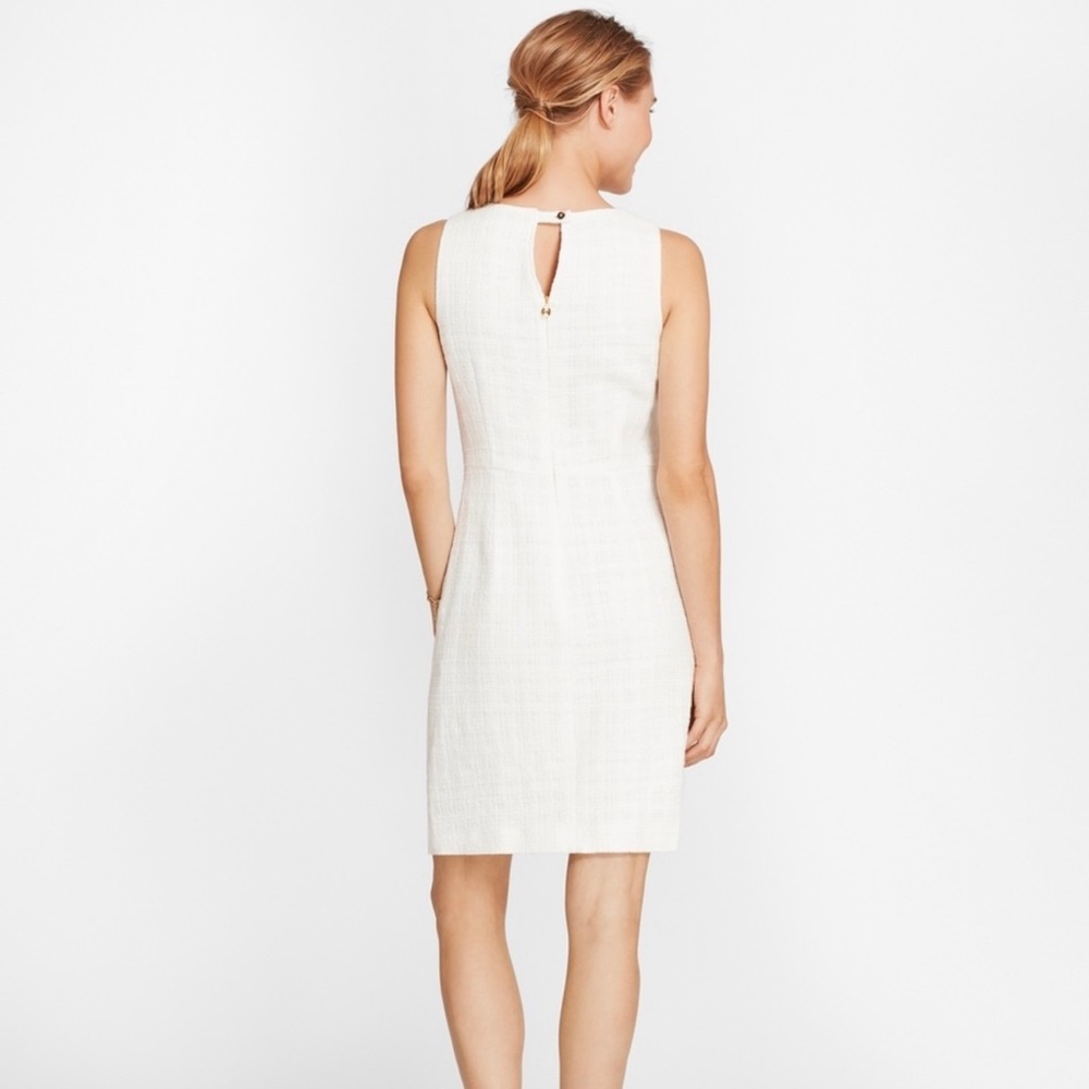 Brooks Brothers Ivory Sleeveless Sheath Dress